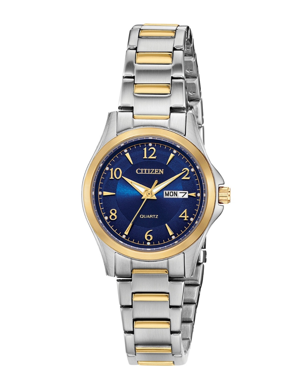 Citizen Two-Tone Gold and Silver Bracelet Watch with Blue Dial